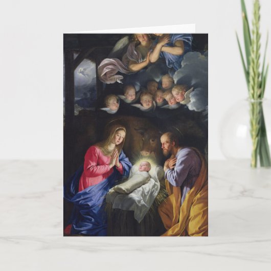 Geburt Christi Feiertagskarte (Vorderseite)