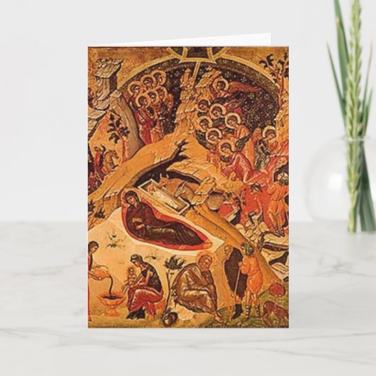 Geburt Christi Feiertagskarte (Vorderseite)