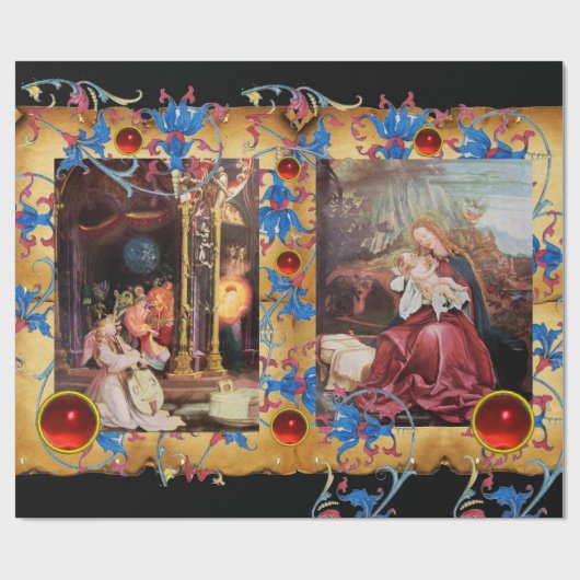 GEBURT CHRISTI MIT ENGELN, GESCHENKPAPIER (Flach)