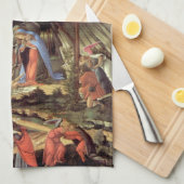 Geburt Christi, Mystische Geburt von Botticelli Geschirrtuch (Viertel Falte)