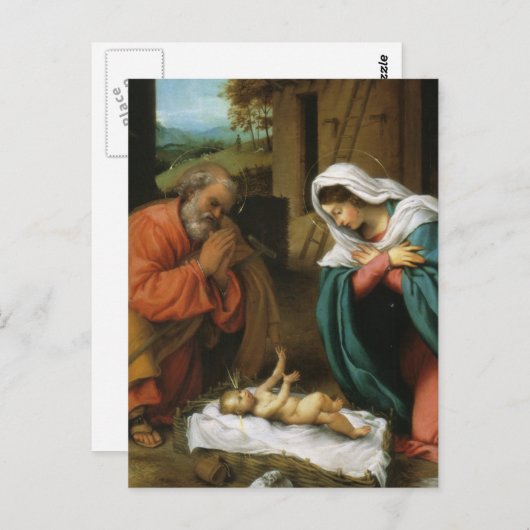 Geburt Christi Postkarte (Vorne/Hinten)