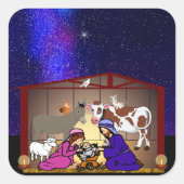 Geburt Christi Quadratischer Aufkleber (Vorderseite)