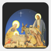 Geburt Christi Quadratischer Aufkleber (Vorderseite)