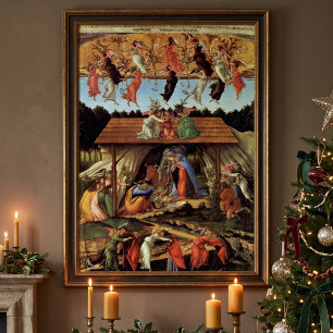 Geburt Christi von Botticelli, Weihnachtskrippe Poster