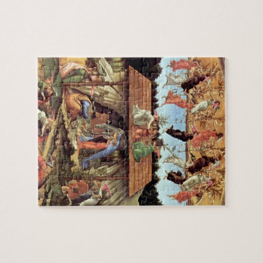 Geburt Christi von Botticelli, Weihnachtskrippe Puzzle (Horizontal)