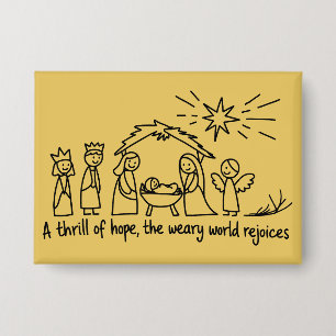 Geburt Christi Weihnachten Christliche Familie pas Button