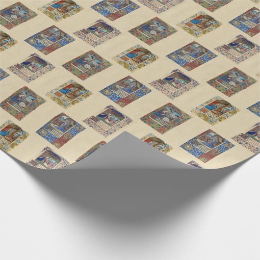 Geburt Christis-belichtetes Manuskript-Packpapier Geschenkpapier (Ecke)