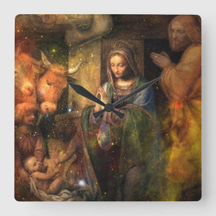 Geburt Christis-Wanduhr Quadratische Wanduhr