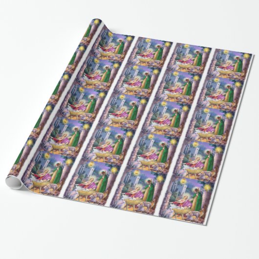 Geburt Christis-Weihnachten Geschenkpapier (Ungerollt)