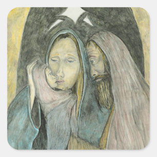 Geburt Christis-Weihnachtsaufkleber Quadratischer Aufkleber