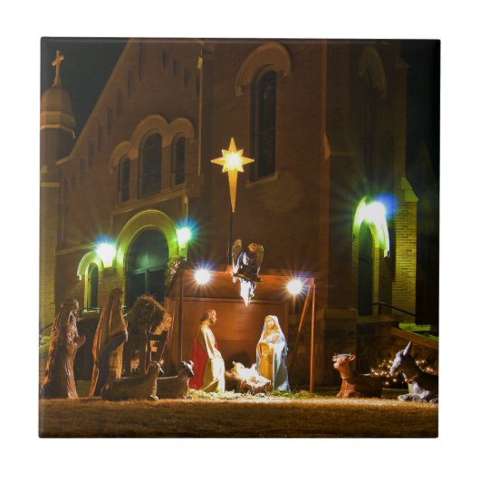 Geburt Christisszene im Freien Fliese (Vorderseite)