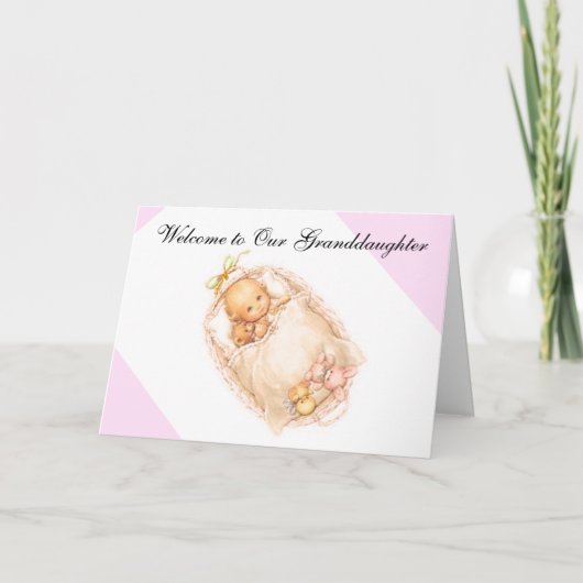 GEBURT DER ENKELIN-GRUSS-KARTE KARTE (Vorderseite)