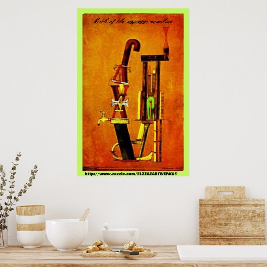 "Geburt der Espressomaschine" Poster (Küche)