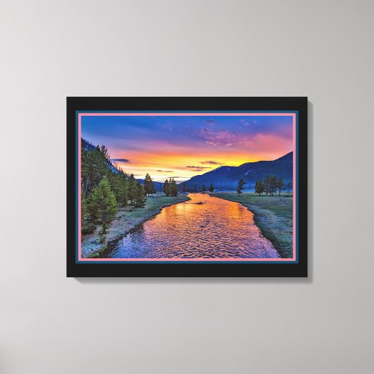 Geburt der Sonne auf dem Fluss Landschaft Leinwand (Vorderseite)