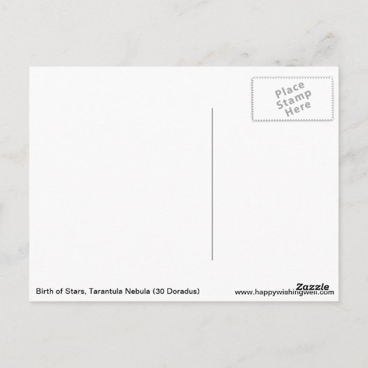 Geburt der Sterne kosmische Postkarte (Rückseite)