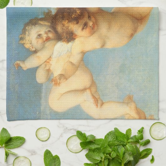 Geburt der Venus, Engel Detail von Alexandre Caban Geschirrtuch (Gefaltet)