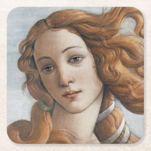 Geburt der Venus, nah von Sandro Botticelli Rechteckiger Pappuntersetzer