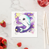 Geburt der verzauberten Pastel-Kids-Dolphin Serviette (Beispiel)