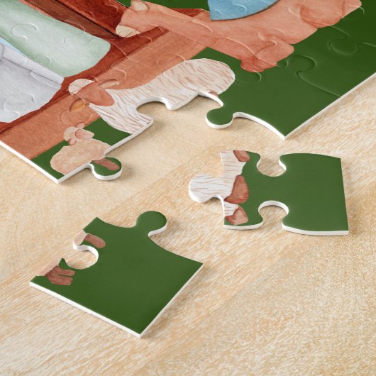 Geburt der Wasserfarbe Adore Ihm religiöse Weihnac Puzzle (Seite)