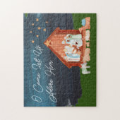 Geburt der Wasserfarbe Adore Ihm religiöse Weihnac Puzzle (Vertikal)