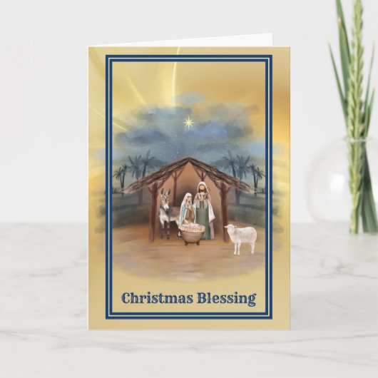 Geburt der Weihnachtskarte Jesu Krippe Karte (Vorderseite)