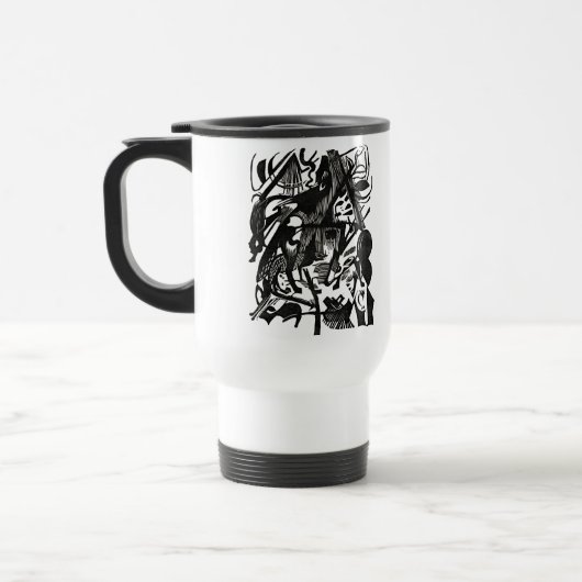 Geburt der Wölfe Retro-Art-Reisemug Reisebecher (Links)