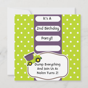 Geburt des Geburtstags der maßgeschneiderten Dump  Einladung