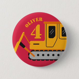 Geburt des Geburtstags niedlicher Rotkinderbau Button