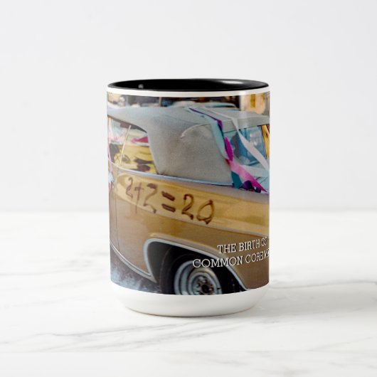 GEBURT DES GEMEINSAMEN KORE MATH WEDDING CAR RETRO ZWEIFARBIGE TASSE (Mittel)
