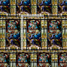 Geburt des Jesus-Buntglas-Fensters Stoff