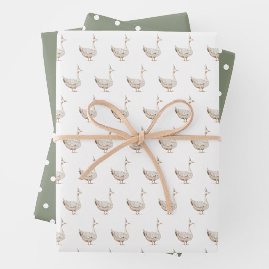 Geburt des Minimalistischen Albernen Gänse Geschenkpapier Set (Beispiel)