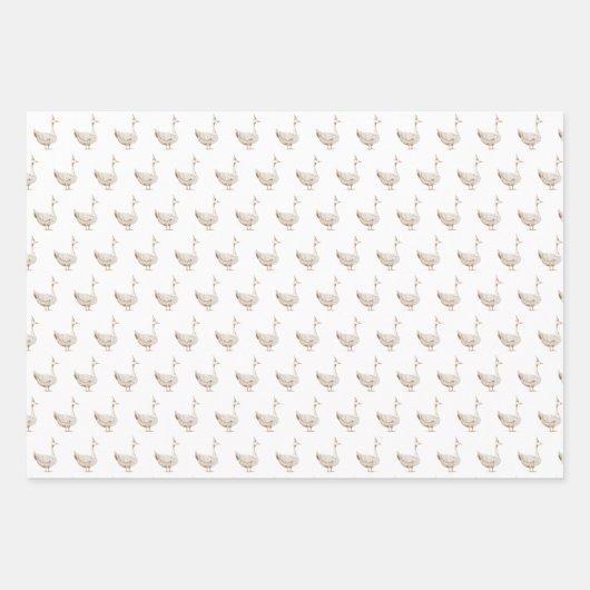 Geburt des Minimalistischen Albernen Gänse Geschenkpapier Set (Vorderseite)