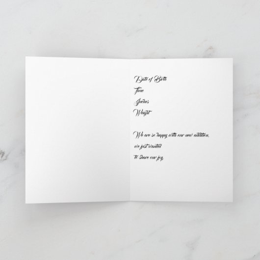 Geburt des neuen Baby Girl mit Heißluftballon Karte (Innenseite)