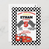 Geburt des Schwarz-weißen bewachten Red Racecar Ch Postkarte (Vorne/Hinten)