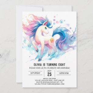 Geburt des Tages: Aquarellpferd Einladung