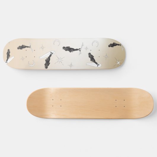Geburt des venus skateboard Langboard Stars Mond (Horizontal)