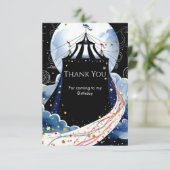 Geburt des verzauberten Zirkus Dankeskarte (Stehend Vorderseite)