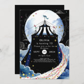 Geburt des verzauberten Zirkus Einladung (Vorne/Hinten)