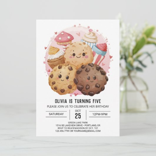 Geburt druckbare Süßkartoffeln Einladung (Stehend Vorderseite)