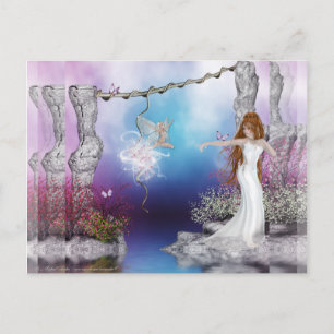 Geburt einer magischen Fantasy-Elf-Postkarten Postkarte