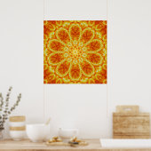 Geburt einer Sonne Mandala Poster (Küche)