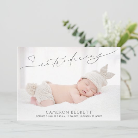 Geburt eines Multi-Foto-Baby Ankündigung (Stehend Vorderseite)