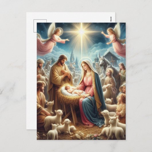 Geburt Feiertagspostkarte (Vorne/Hinten)