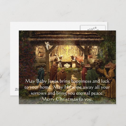 Geburt Feiertagspostkarte (Vorne/Hinten)