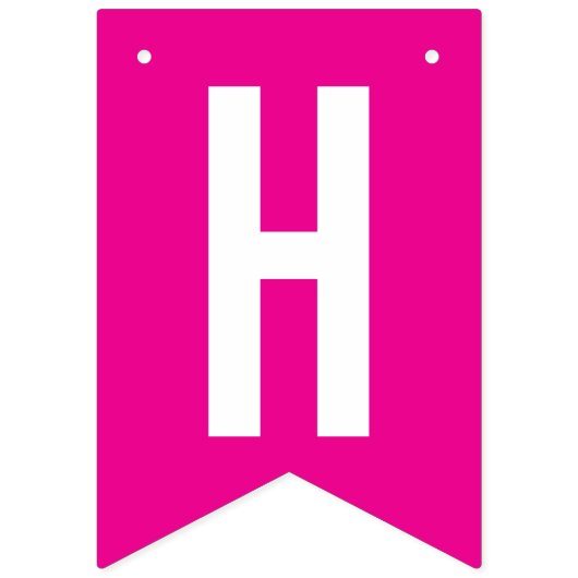 Geburt Foto pink weiß Wimpelkette (Zweite Fahne)