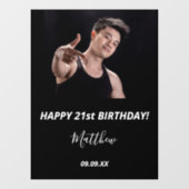 Geburt Foto Schwarz-weiß moderner Typ Fensteraufkleber (Blatt)