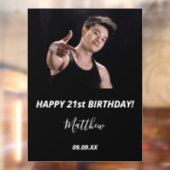 Geburt Foto Schwarz-weiß moderner Typ Fensteraufkleber (Blatt 2)