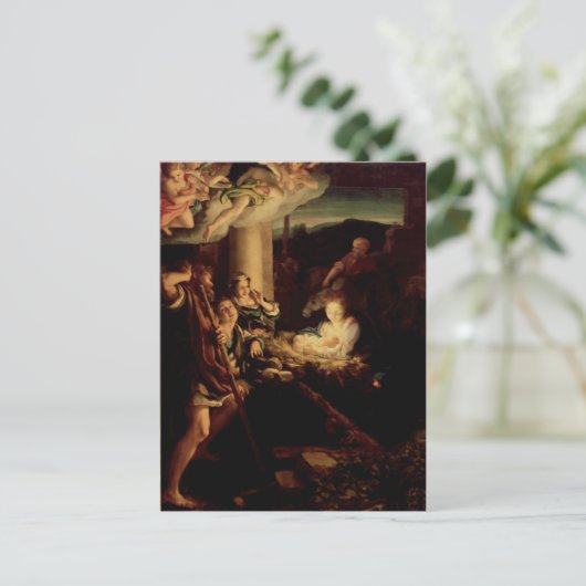 Geburt - Heilige Nacht - Correggio - Renaissance Postkarte (Stehend Vorderseite)