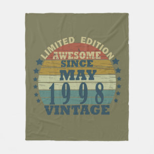 Geburt im Mai 1998 Vintage Geburtstagsgeschenk Fleecedecke