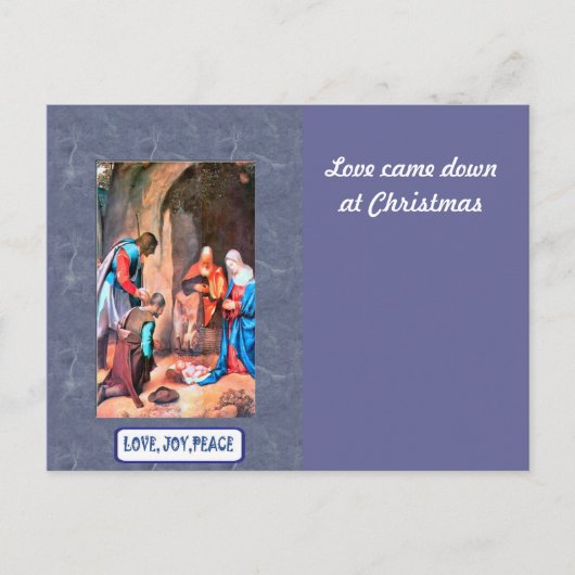 Geburt in Bethlehem Feiertagspostkarte (Vorderseite)